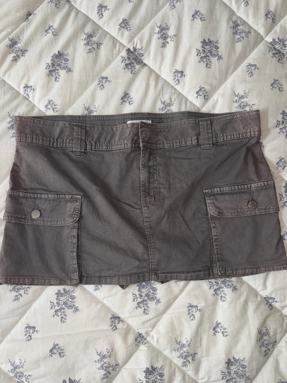 Garage Charcoal Cargo Mini Skirt